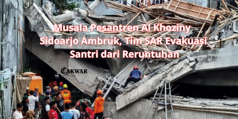 Musala Pesantren Al Khoziny Sidoarjo Ambruk, Tim SAR Evakuasi Santri dari Reruntuhan