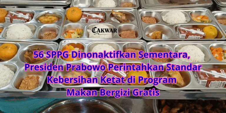 56 SPPG Dinonaktifkan Sementara, Presiden Prabowo Perintahkan Standar Kebersihan Ketat di Program Makan Bergizi Gratis