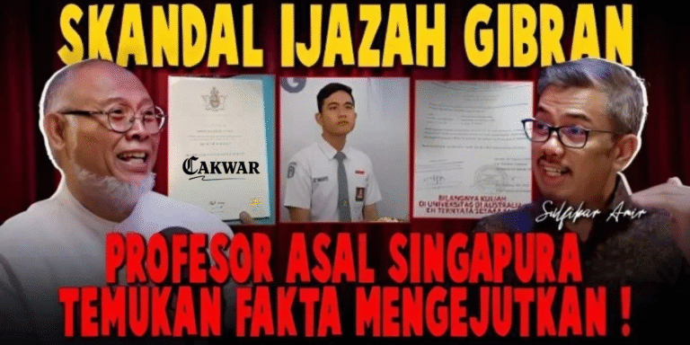 Profesor NTU Singapura Soroti Latar Pendidikan Gibran: “Hanya Setara O-Level, Bukan SMA Penuh