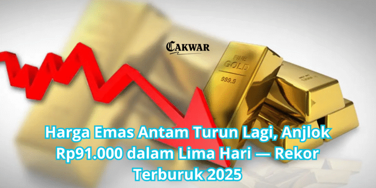 Harga Emas Antam Turun Lagi, Anjlok Rp91.000 dalam Lima Hari — Rekor Terburuk 2025