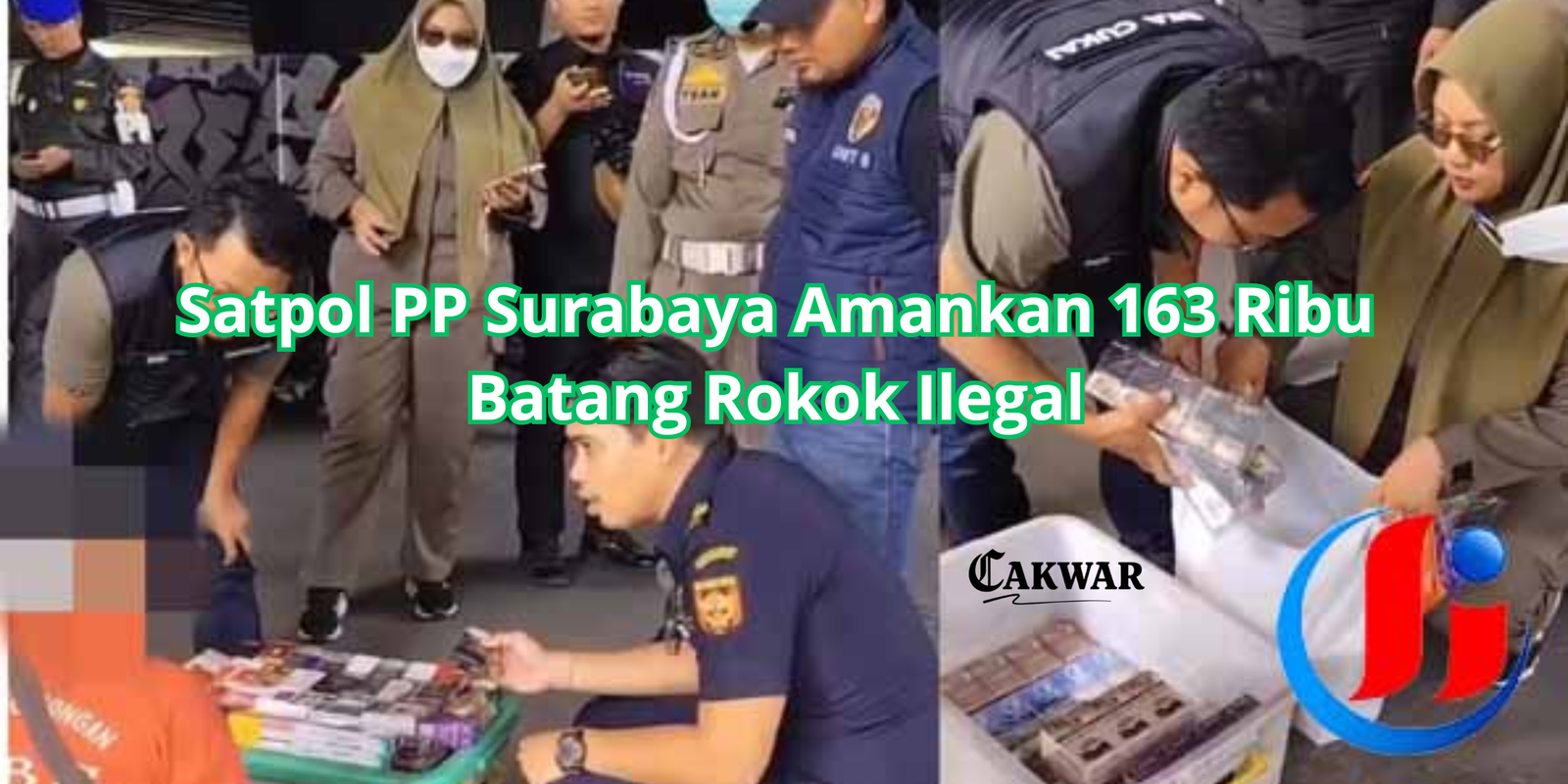 Satpol PP Surabaya Amankan 163 Ribu Batang Rokok Ilegal