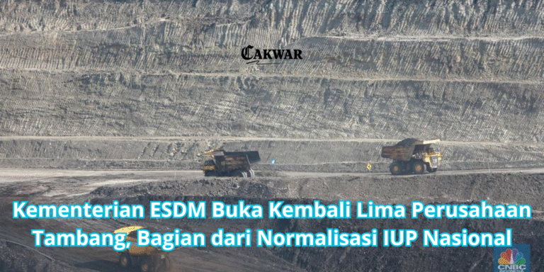Kementerian ESDM Buka Kembali Lima Perusahaan Tambang, Bagian dari Normalisasi IUP Nasional