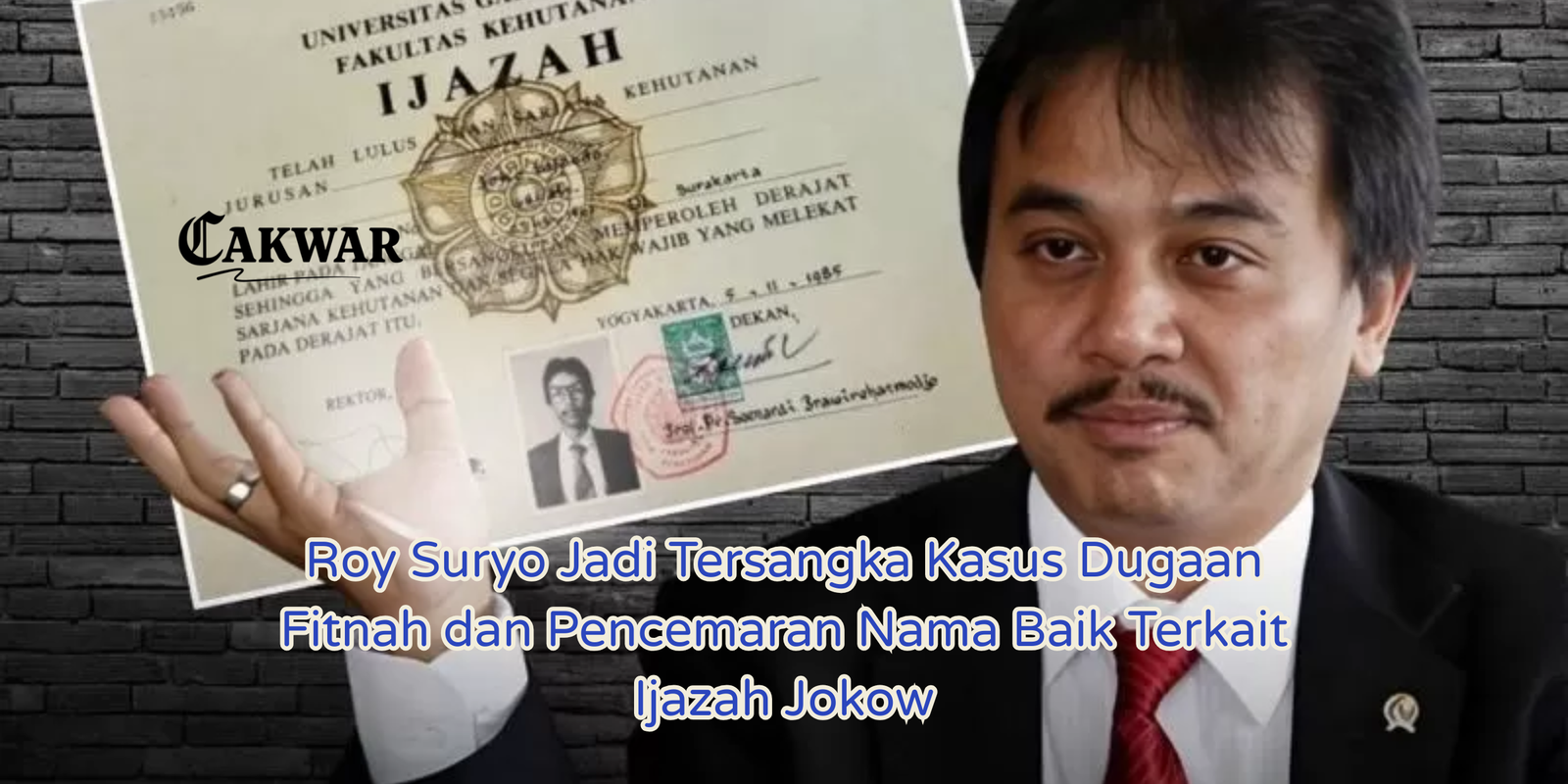 Roy Suryo Jadi Tersangka Kasus Dugaan Fitnah dan Pencemaran Nama Baik Terkait Ijazah Jokowi