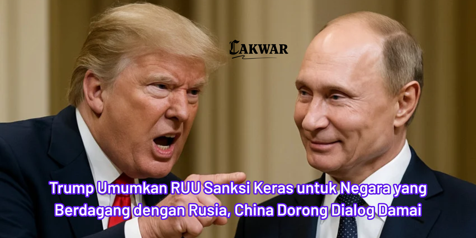 Trump Umumkan RUU Sanksi Keras untuk Negara yang Berdagang dengan Rusia, China Dorong Dialog Damai