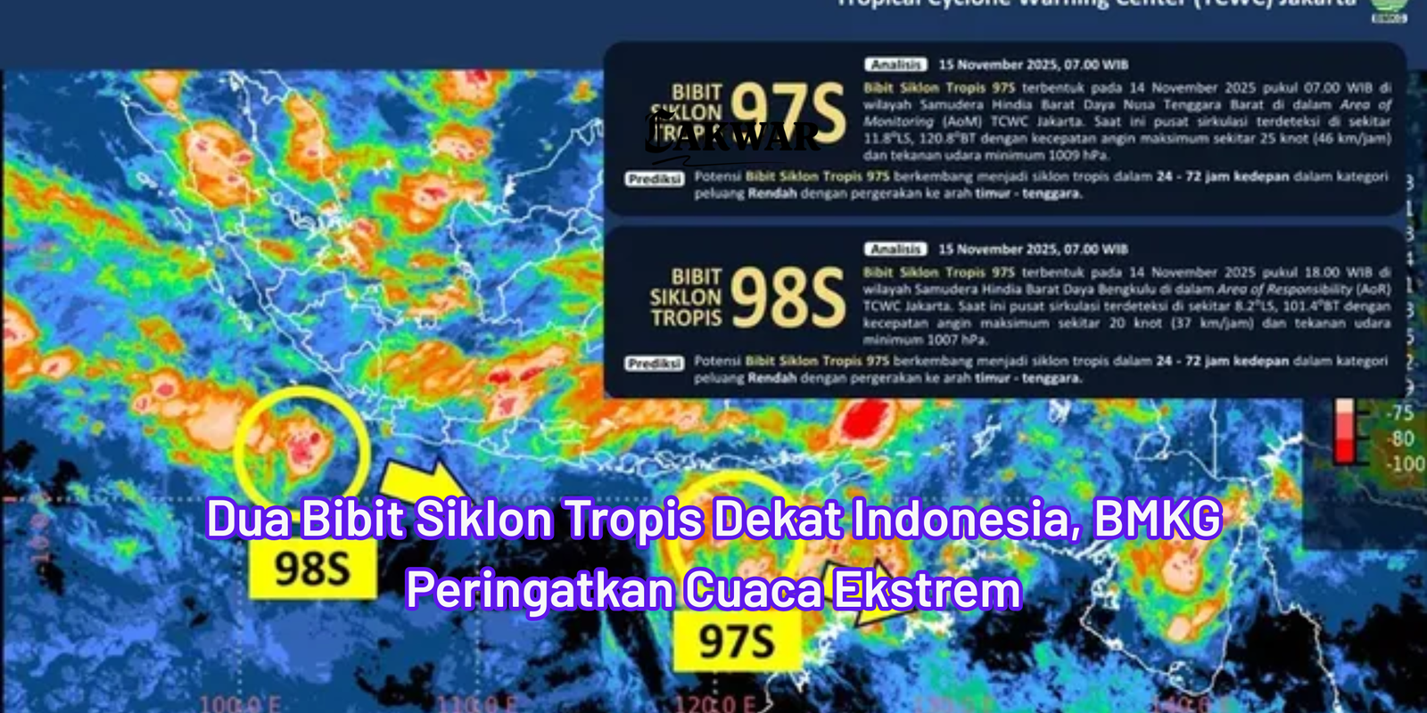 Dua Bibit Siklon Tropis Dekat Indonesia, BMKG Peringatkan Cuaca Ekstrem