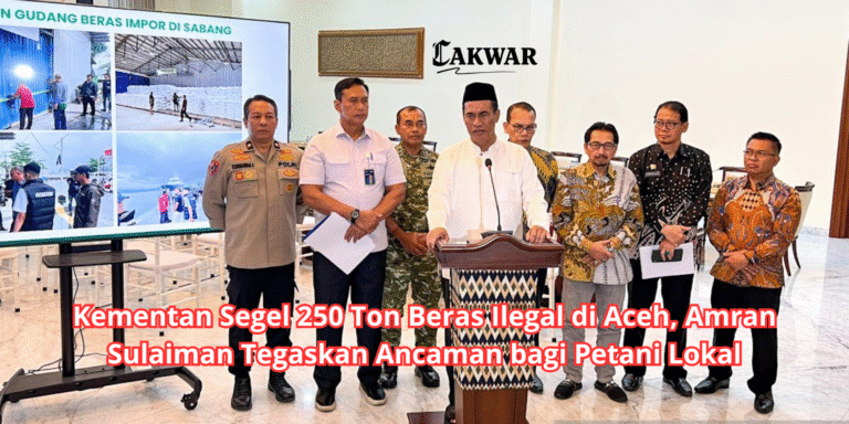 Kementan Segel 250 Ton Beras Ilegal di Aceh, Amran Sulaiman Tegaskan Ancaman bagi Petani Lokal