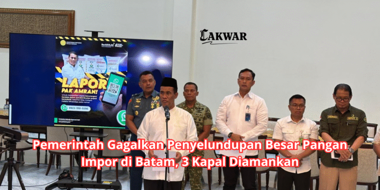 Pemerintah Gagalkan Penyelundupan Besar Pangan Impor di Batam, 3 Kapal Diamankan