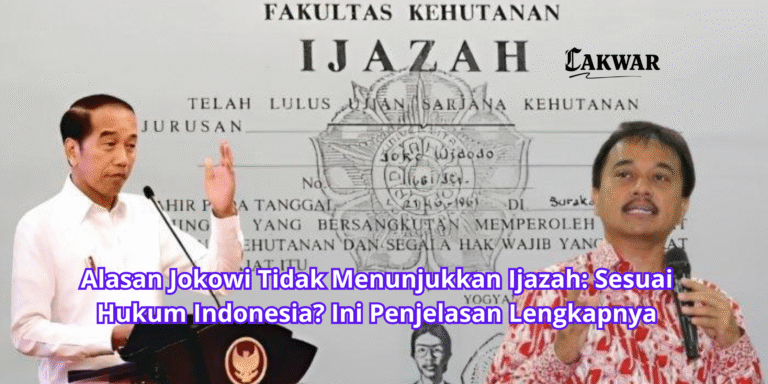 Alasan Jokowi Tidak Menunjukkan Ijazah: Sesuai Hukum Indonesia? Ini Penjelasan Lengkapnya