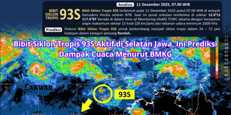 Bibit Siklon Tropis 93S Aktif di Selatan Jawa, Ini Prediksi Dampak Cuaca Menurut BMKG