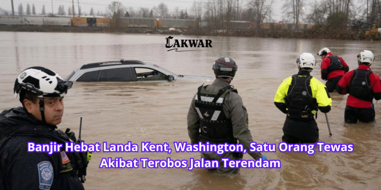 Banjir Hebat Landa Kent, Washington, Satu Orang Tewas Akibat Terobos Jalan Terendam