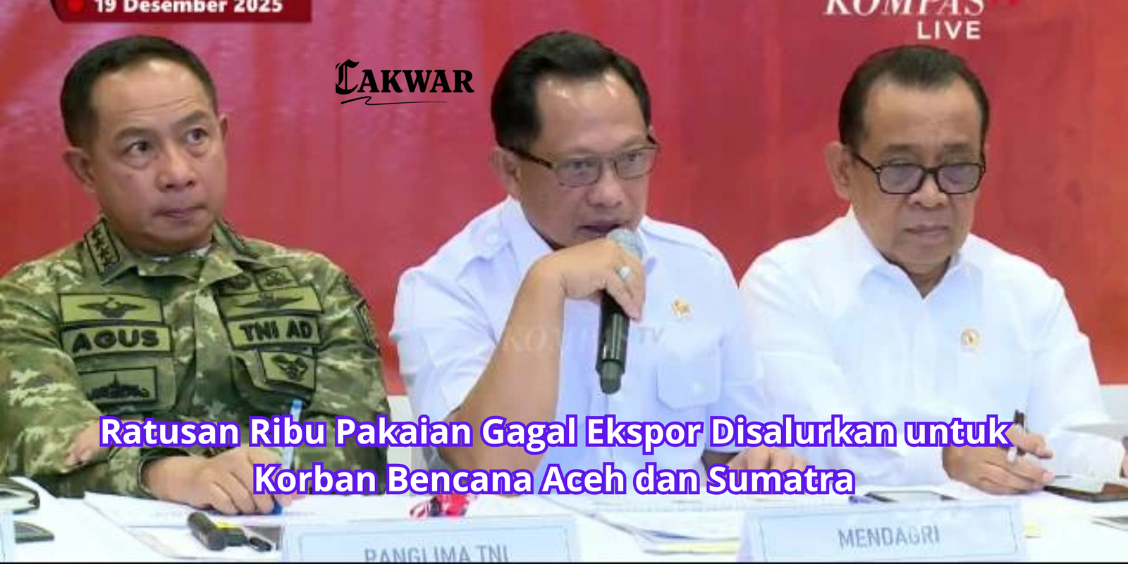 Ratusan Ribu Pakaian Gagal Ekspor Disalurkan untuk Korban Bencana Aceh dan Sumatra