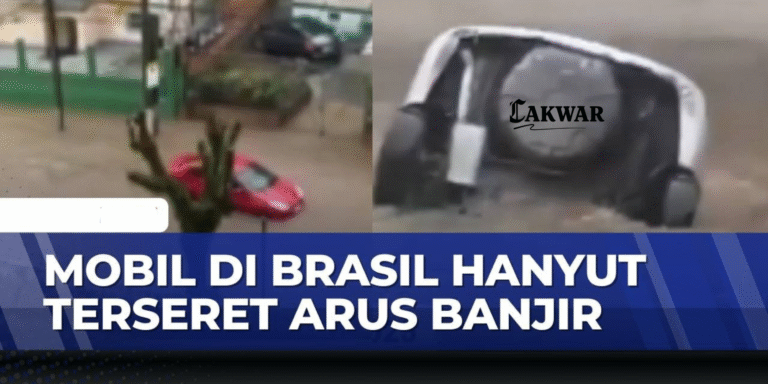 Mobil Terbalik dan Hanyut Saat Banjir Terjang Petropolis Brasil, Sirene Darurat Diaktifkan