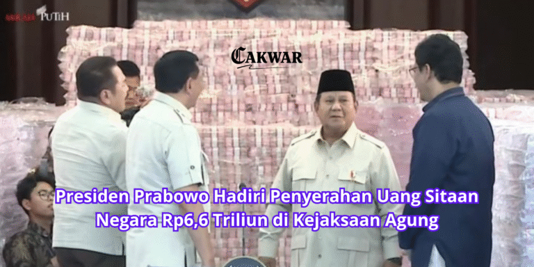 Presiden Prabowo Hadiri Penyerahan Uang Sitaan Negara Rp6,6 Triliun di Kejaksaan Agung