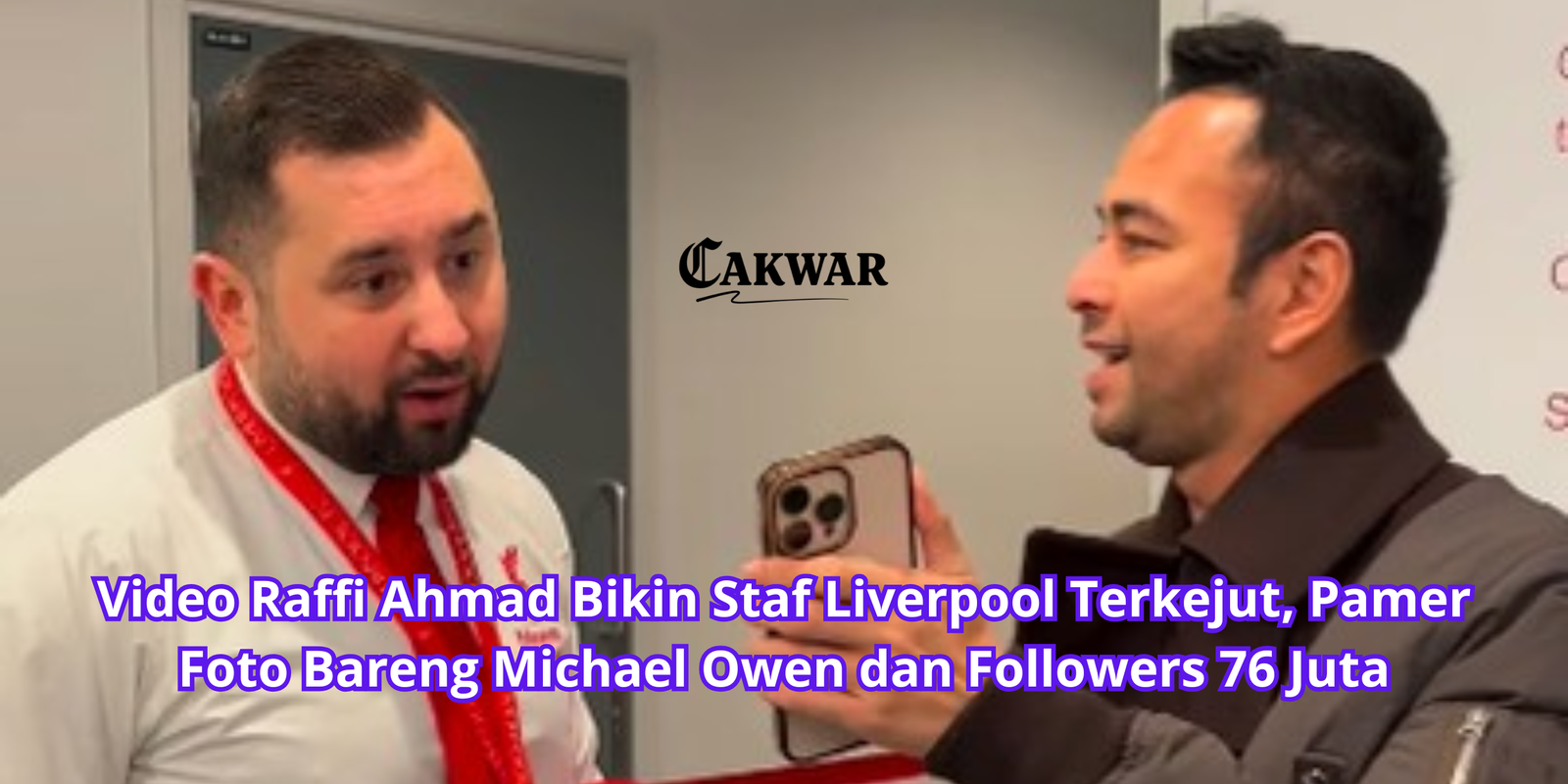 Video Raffi Ahmad Bikin Staf Liverpool Terkejut, Pamer Foto Bareng Michael Owen dan Followers 76 Juta