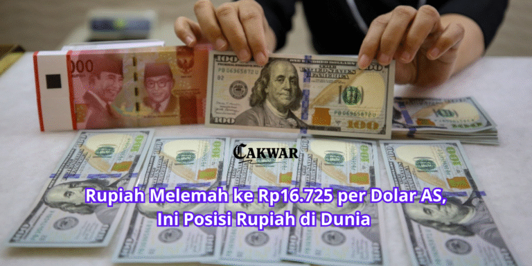 Rupiah Melemah ke Rp16.725 per Dolar AS, Ini Posisi Rupiah di Dunia