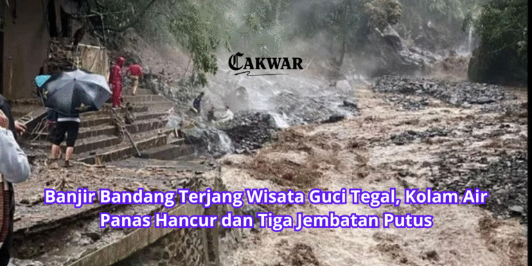 Banjir Bandang Terjang Wisata Guci Tegal, Kolam Air Panas Hancur dan Tiga Jembatan Putus