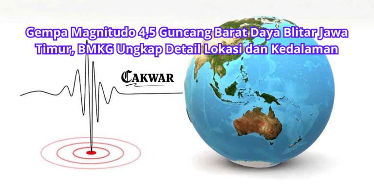 Gempa Magnitudo 4,5 Guncang Barat Daya Blitar Jawa Timur, BMKG Ungkap Detail Lokasi dan Kedalaman