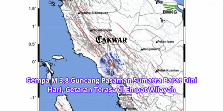 Gempa M 3,8 Guncang Pasaman Sumatra Barat Dini Hari, Getaran Terasa di Empat Wilayah