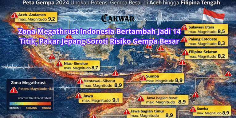 Zona Megathrust Indonesia Bertambah Jadi 14 Titik, Pakar Jepang Soroti Risiko Gempa Besar