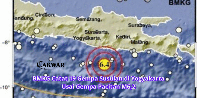 BMKG Catat 19 Gempa Susulan di Yogyakarta Usai Gempa Pacitan M6,2