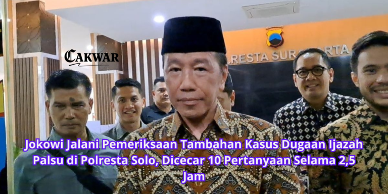 Jokowi Jalani Pemeriksaan Tambahan Kasus Dugaan Ijazah Palsu di Polresta Solo, Dicecar 10 Pertanyaan Selama 2,5 Jam