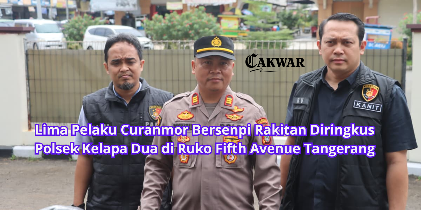 Lima Pelaku Curanmor Bersenpi Rakitan Diringkus Polsek Kelapa Dua di Ruko Fifth Avenue Tangerang