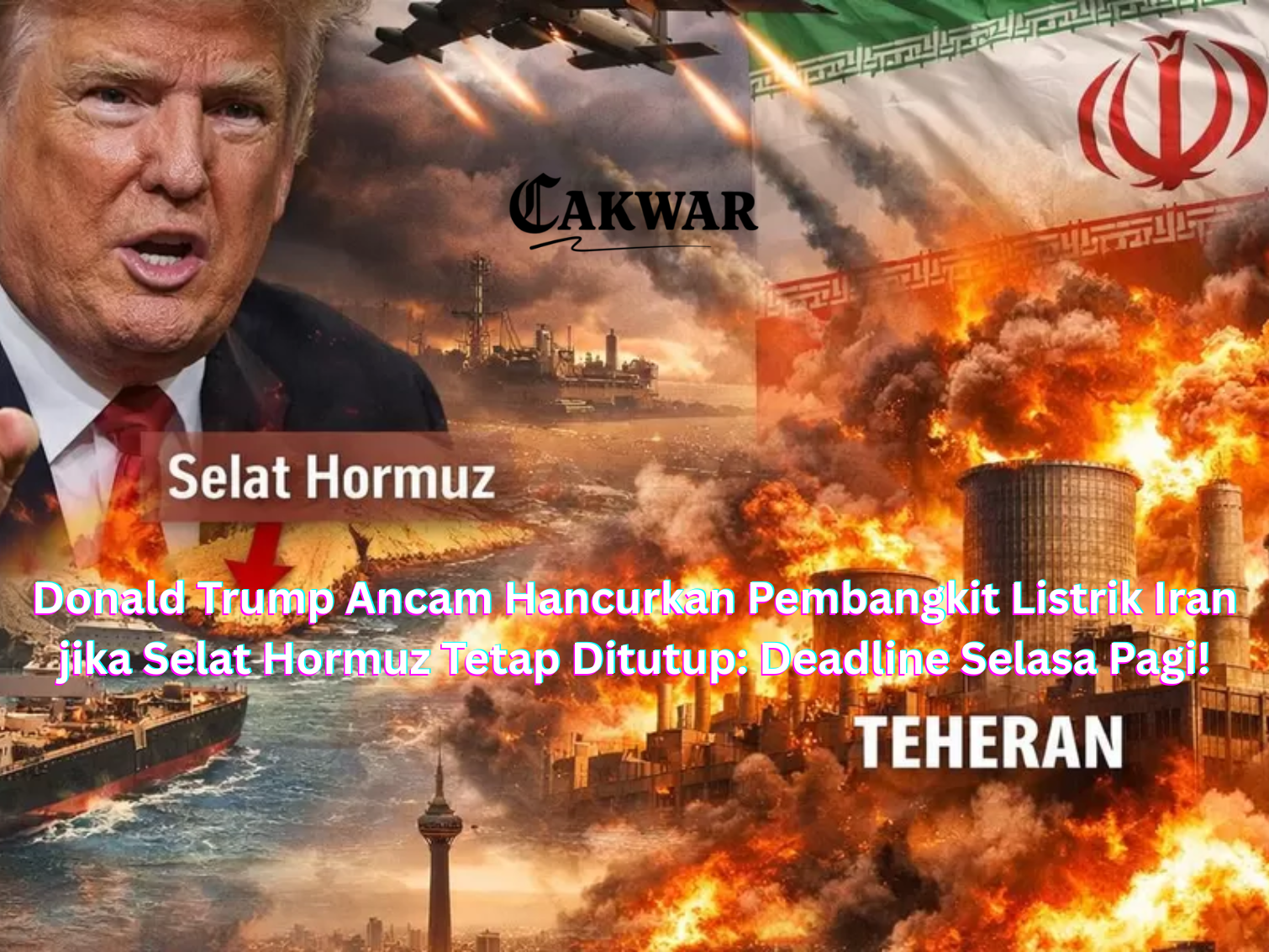 Donald Trump Ancam Hancurkan Pembangkit Listrik Iran jika Selat Hormuz Tetap Ditutup: Deadline Selasa Pagi!