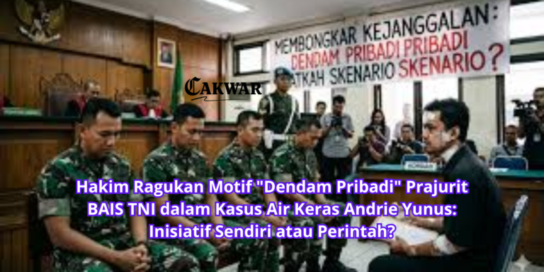 Hakim Ragukan Motif “Dendam Pribadi” Prajurit BAIS TNI dalam Kasus Air Keras Andrie Yunus: Inisiatif Sendiri atau Perintah?