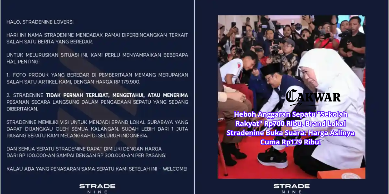 Heboh Anggaran Sepatu “Sekolah Rakyat” Rp700 Ribu, Brand Lokal Stradenine Buka Suara: Harga Aslinya Cuma Rp179 Ribu!
