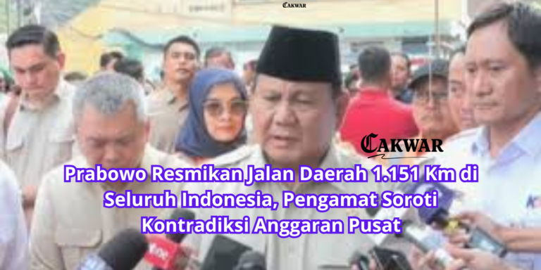Prabowo Resmikan Jalan Daerah 1.151 Km di Seluruh Indonesia, Pengamat Soroti Kontradiksi Anggaran Pusat