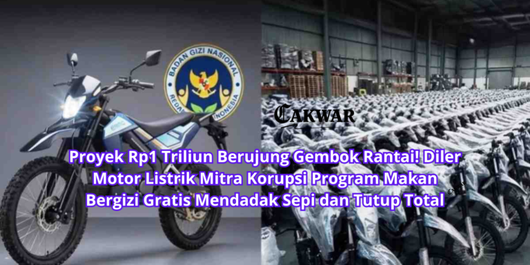 Proyek Rp1 Triliun Berujung Gembok Rantai! Diler Motor Listrik Mitra Korupsi Program Makan Bergizi Gratis Mendadak Sepi dan Tutup Total