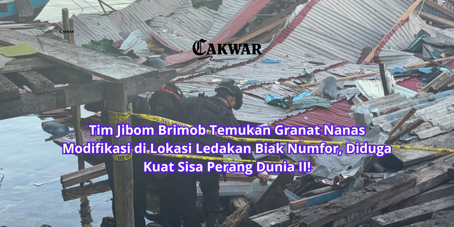 Tim Jibom Brimob Temukan Granat Nanas Modifikasi di Lokasi Ledakan Biak Numfor, Diduga Kuat Sisa Perang Dunia II!