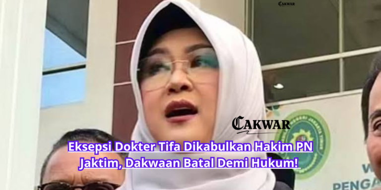 Eksepsi Dokter Tifa Dikabulkan Hakim PN Jaktim, Dakwaan Batal Demi Hukum!