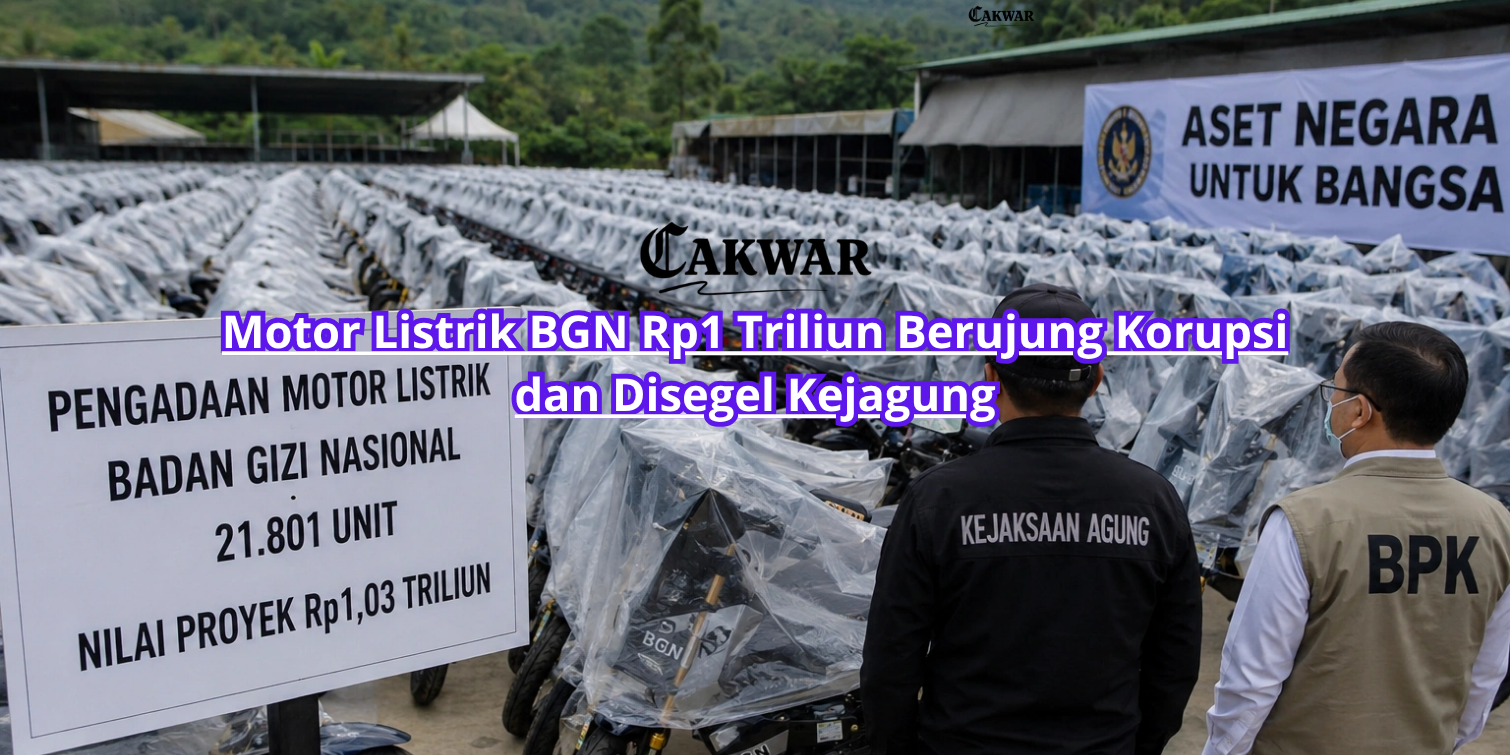 Motor Listrik BGN Rp1 Triliun Berujung Korupsi dan Disegel Kejagung