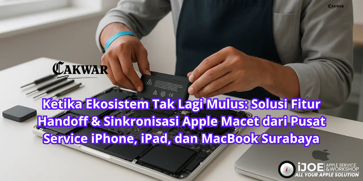 Ketika Ekosistem Tak Lagi Mulus: Solusi Fitur Handoff & Sinkronisasi Apple Macet dari Pusat Service iPhone, iPad, dan MacBook Surabaya