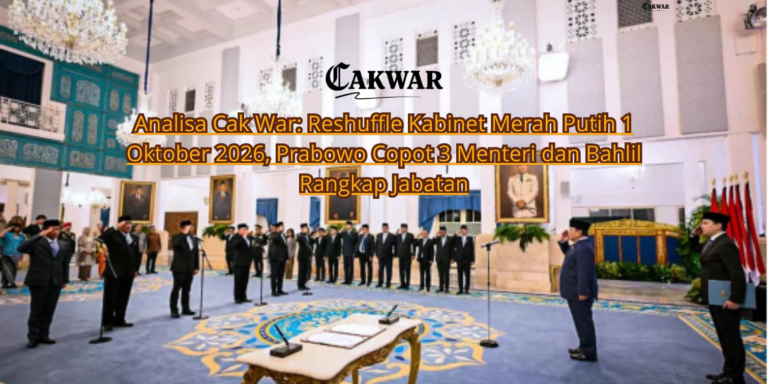 Analisa Cak War: Reshuffle Kabinet Merah Putih 1 Oktober 2026, Prabowo Copot 3 Menteri dan Bahlil Rangkap Jabatan